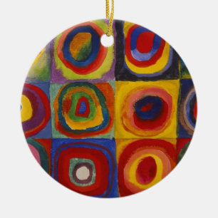 Squares With Concentric Circles Ceramic Tree Decoration