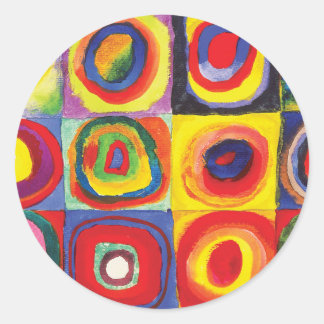 Squares with Concentric Circles Hiroaki Takahashi Classic Round Sticker