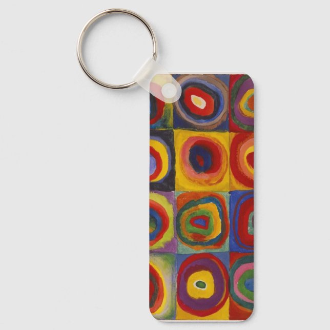 Squares With Concentric Circles Key Ring (Front)