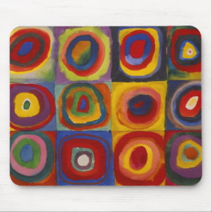 Squares With Concentric Circles Mouse Pad