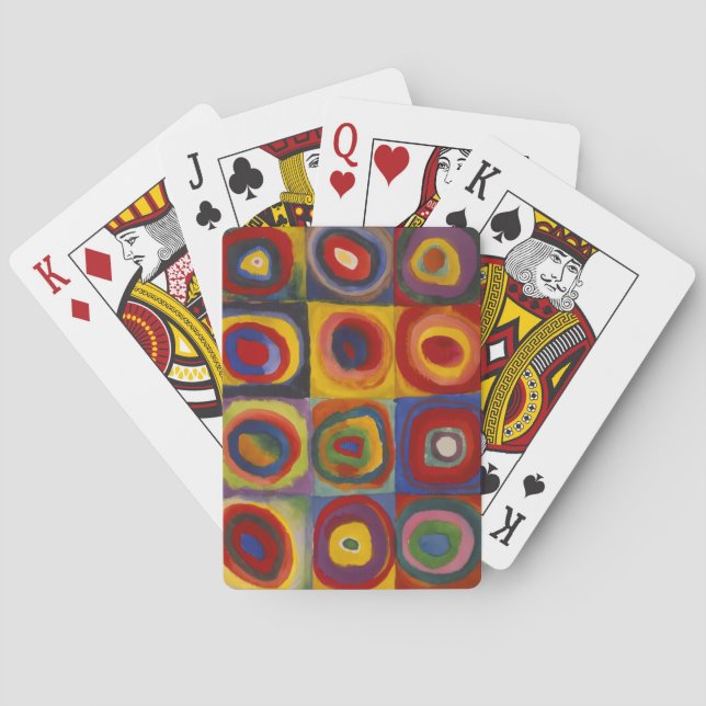 Squares With Concentric Circles Playing Cards (Back)