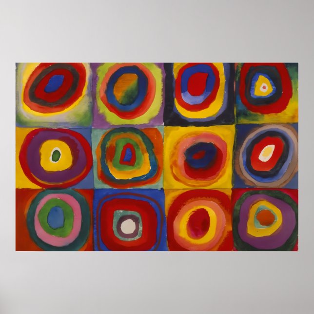 Squares With Concentric Circles Poster (Front)