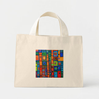 Squares with Vibrant Colours Mini Tote Bag
