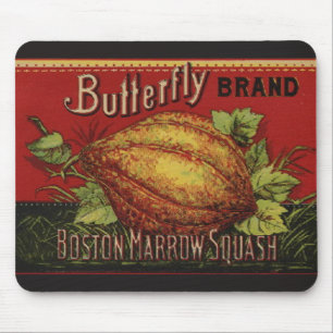 Squash Antique Vegetable Label Can Mouse Pad