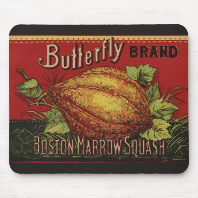 Squash Antique Vegetable Label Can Mouse Pad (Front)