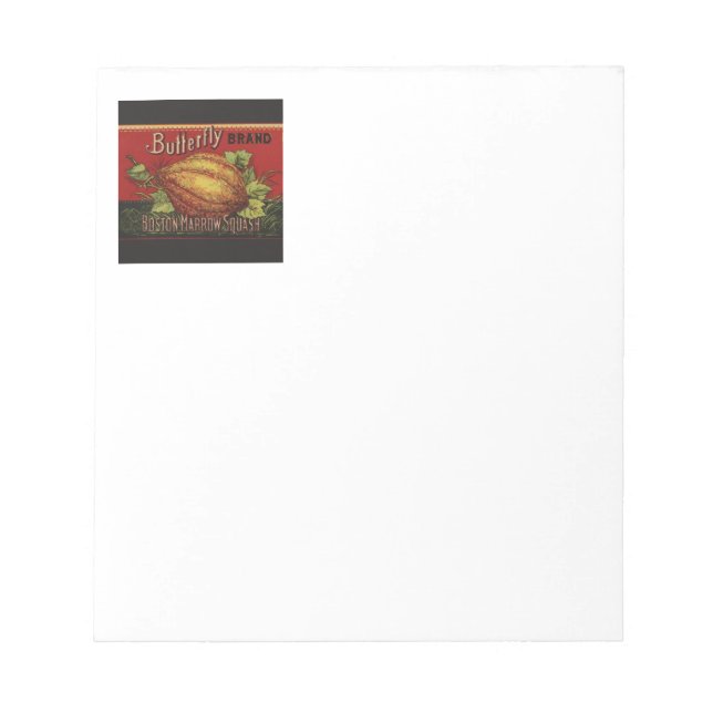 Squash Antique Vegetable Label Can Notepad (Front)