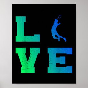 Squash Badminton Player Mens Shuttle Badminton  Poster