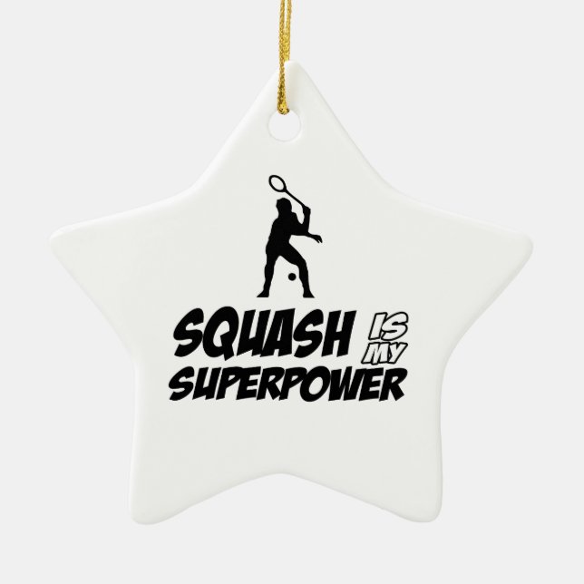 squash is my superpower ceramic tree decoration (Front)