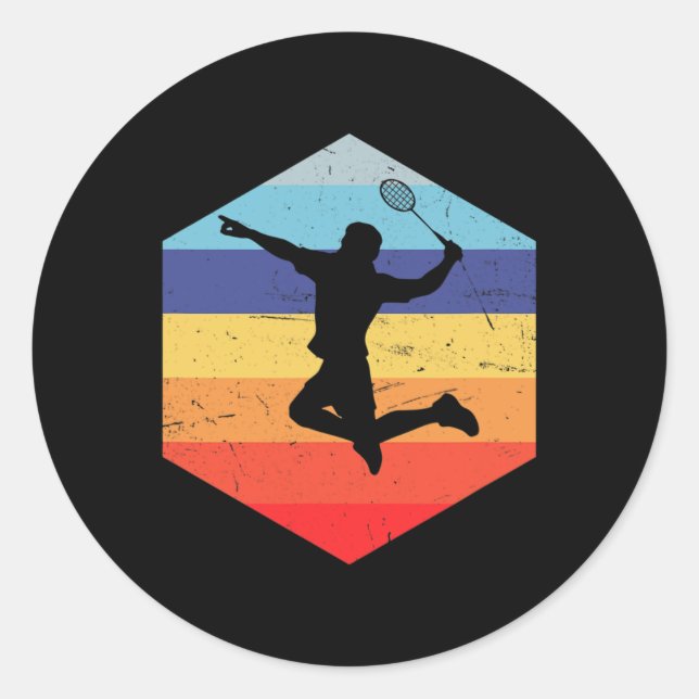 Squash Men's Badminton Player  Classic Round Sticker (Front)