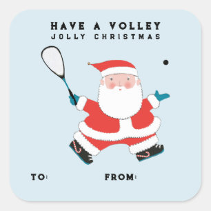 Squash Player Christmas Gift Tags