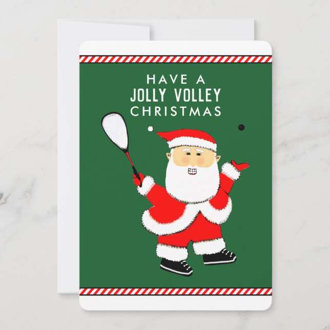 Squash Player Christmas Holiday Card (Front)