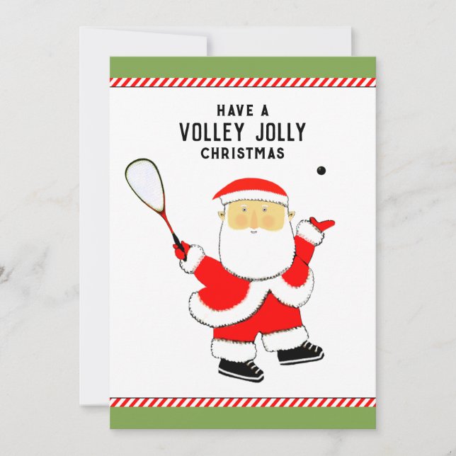 Squash Player Christmas Holiday Card (Front)