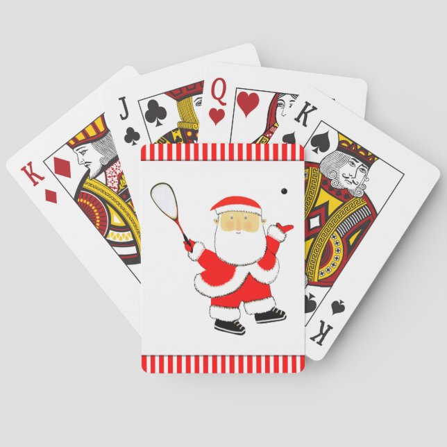 Squash Player Christmas Holiday Playing Cards (Back)