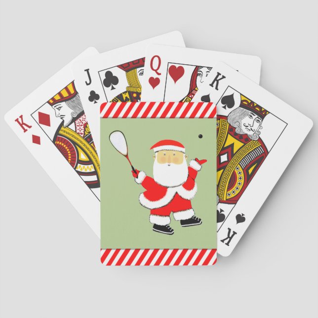 Squash Player Christmas Playing Cards (Back)