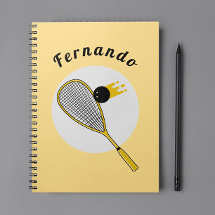 Squash Player Coach Racketball Custom Name Sport Notebook
