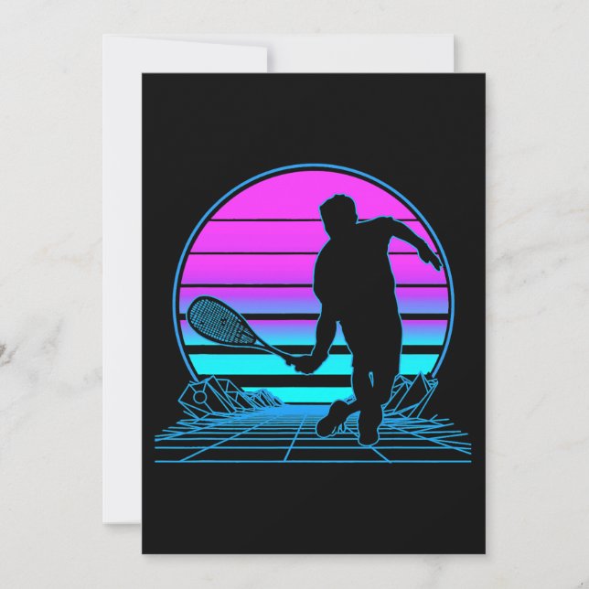 Squash Player Retro Squash Lover Invitation (Front)
