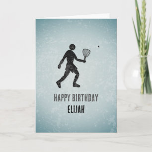 (Squash) Racketball Sporty Guy Occasion / Birthday Card