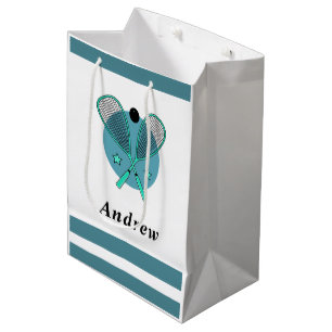 Squash Racquetball Rackets Player Coach Kids Name Medium Gift Bag