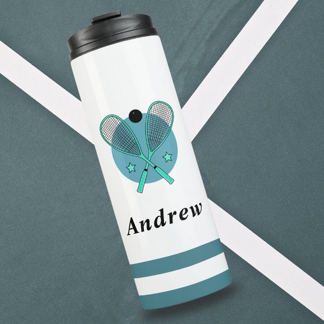 Squash Racquetball Rackets Player Coach Kids Name Thermal Tumbler (Creator Uploaded)