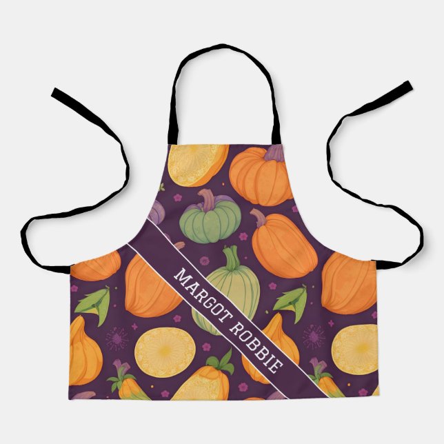 Squash Rainbow Colourful Personalised Pattern Apron (Front)