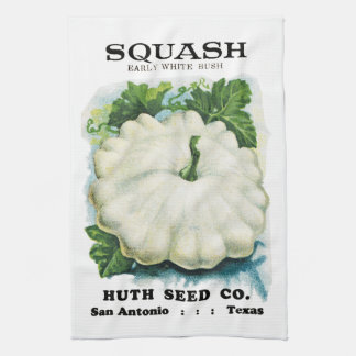 Squash Seed Packet Label Tea Towel