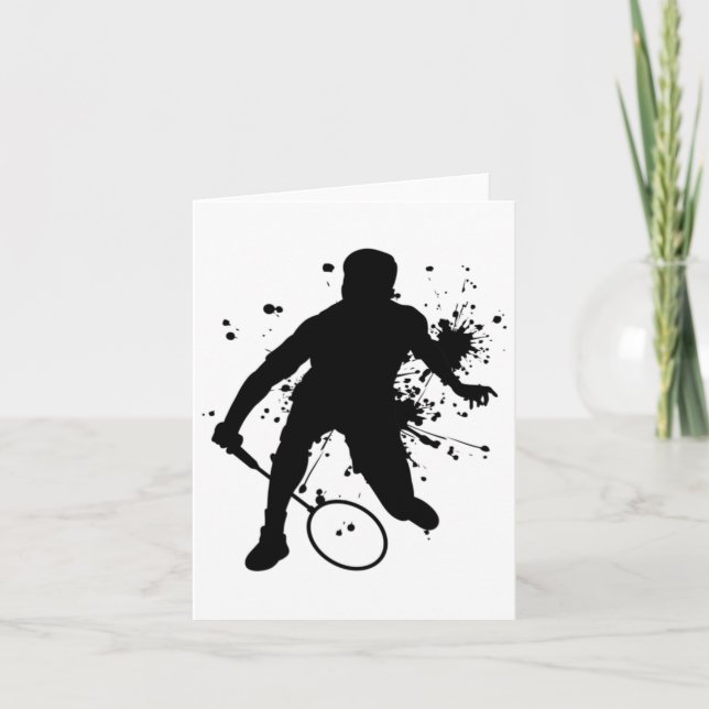 Squash Women's Badminton Player For Men  Card (Front)