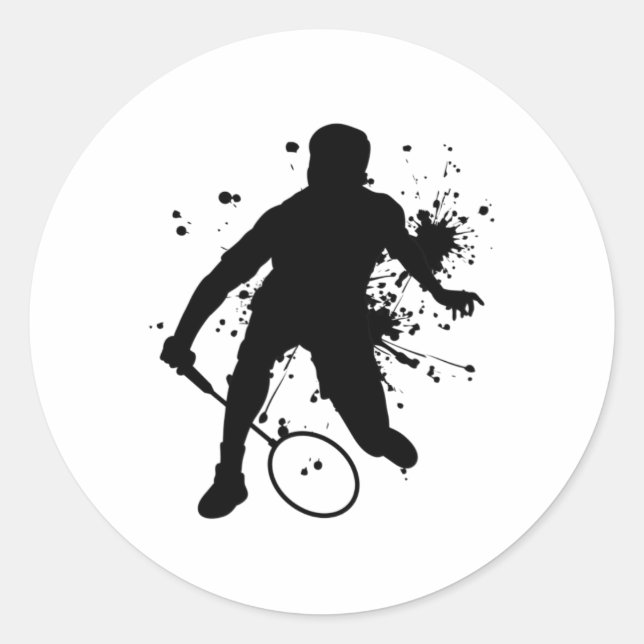 Squash Women's Badminton Player For Men  Classic Round Sticker (Front)