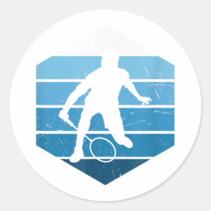 Squash Womens Mens Badminton Player Shuttle Classic Round Sticker
