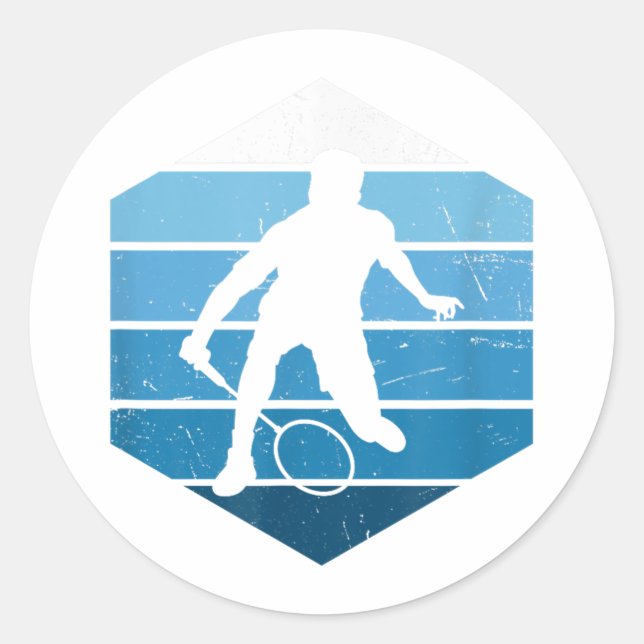 Squash Womens Mens Badminton Player Shuttle  Classic Round Sticker (Front)