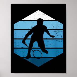 Squash Womens Mens Badminton Player Shuttle Poster