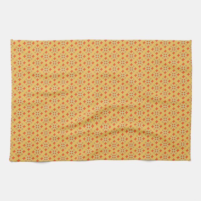 Squashed Diamond Quatrafoil pattern kitchen towel (Horizontal)