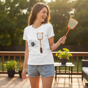 Squashed Fly and Fly Swatter Dead Bug Humour T-Shirt