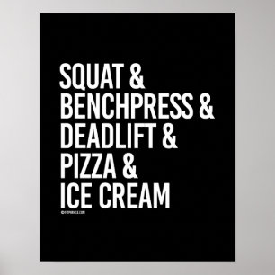 Squat and Benchpress and Deadlift and Pizza -   - Poster