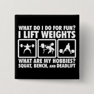 Squat, Bench, Deadlift - Powerlifting Motivational 15 Cm Square Badge