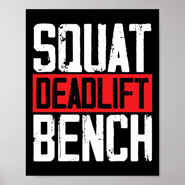 Squat Deadlift Bench Weightlifting Powerlifting Bo Poster (Front)