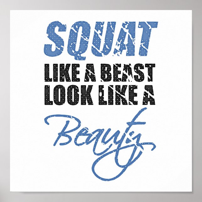 Squat Like A Beast Look Like A Beauty | Retro Poster (Front)
