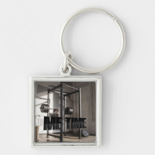 Squat Rack Workout Motivation - Me Time - Gym Key Ring