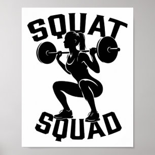 Squat Squad Workout Partner Trainer Coach Bodybuil Poster