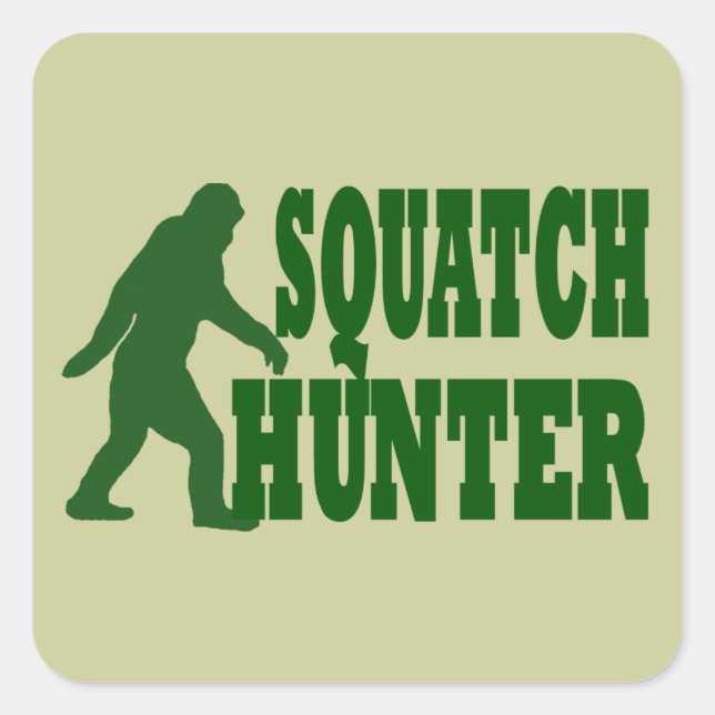 Squatch hunter square sticker (Front)