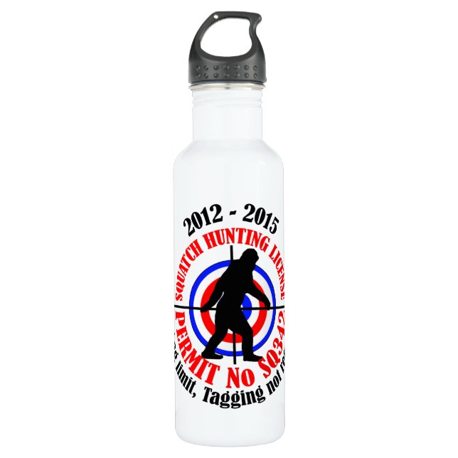 squatch hunting permit 710 ml water bottle (Front)