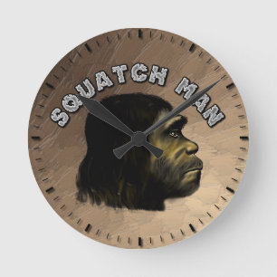 Squatch Man Round Clock
