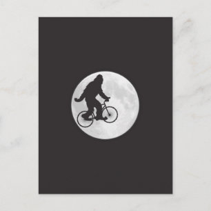Squatch on a Bike In Sky With Moon T-shirt Postcard