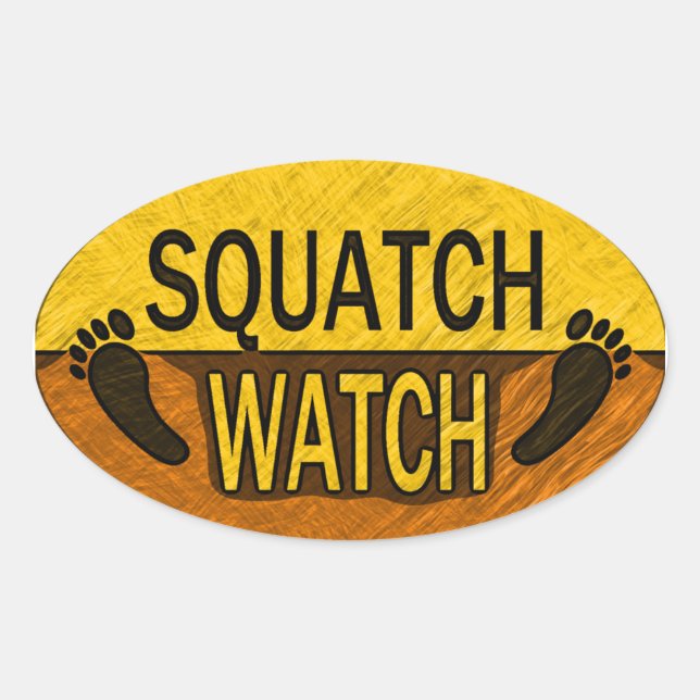 Squatch Watch Oval Sticker (Front)