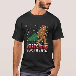 Squatching Through The Snow Christmas Bigfoot Sas T-Shirt