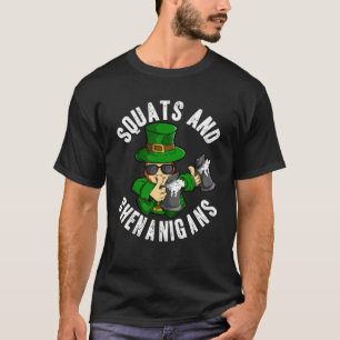 Squats and Shenanigans St Patricks Day Leprechaun  T-Shirt