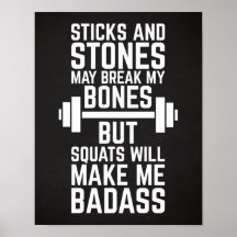Squats Will Make Me Badass Gym Quote