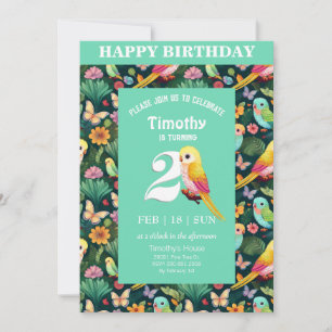 Squawk-tacular 2nd Birthday Bash: A Colourful  Invitation