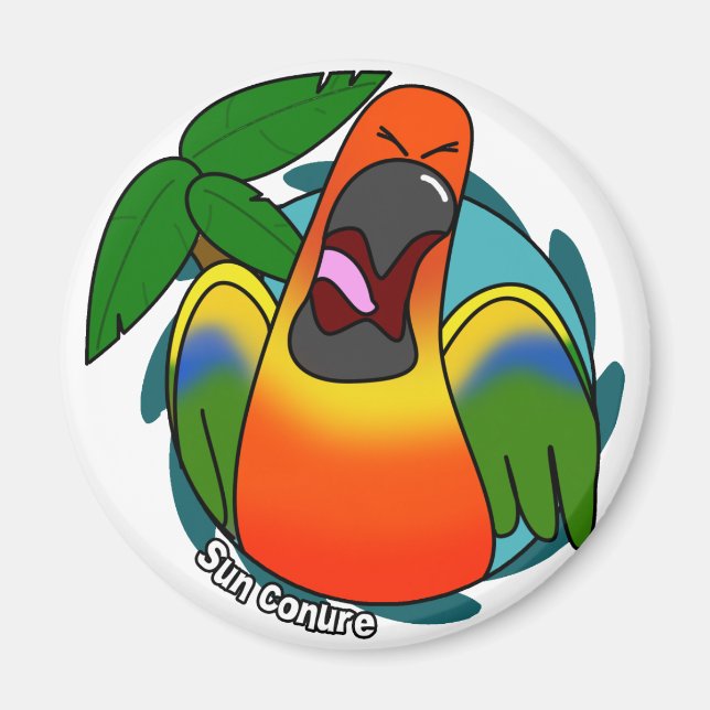 Squawking Sun Conure Magnet (Front)