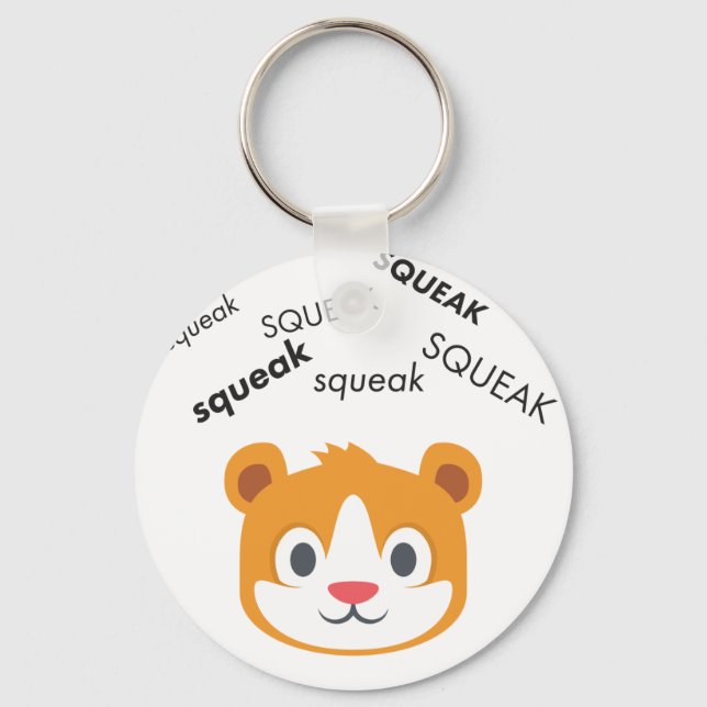 Squeak Hamster Cute Emoji Key Ring (Front)