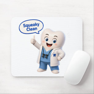 Squeaky Clean Tooth Mascot Mouse Pad